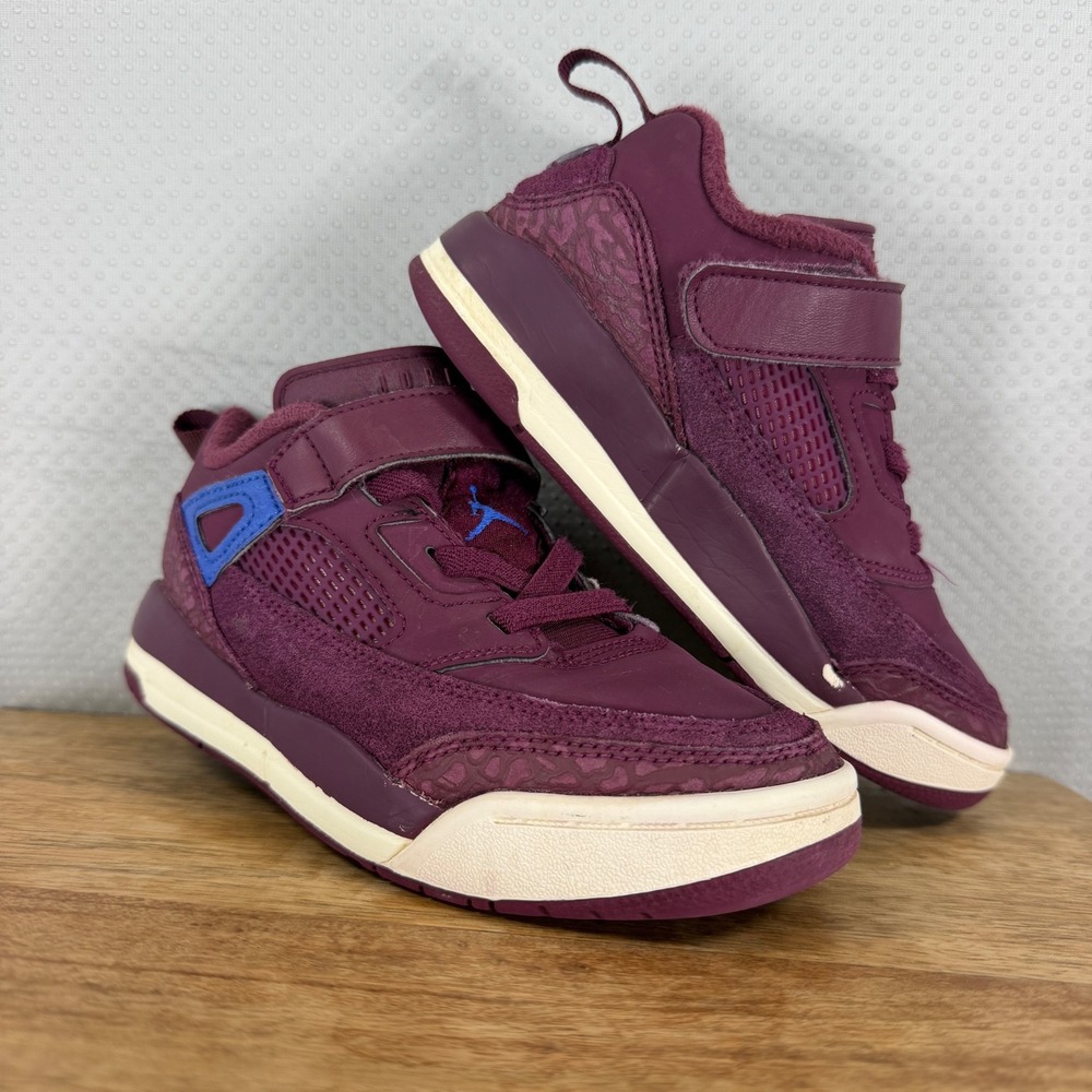 Jordan Spizike Low PS Bordeaux Purple Sneakers Size 13C FQ3951-641 Kids Shoes